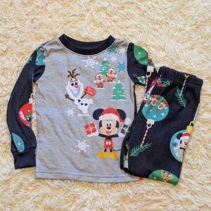 Disney Boys Size 3T 100th Anniversary Holiday Matching Long Sleeve Pajama Set